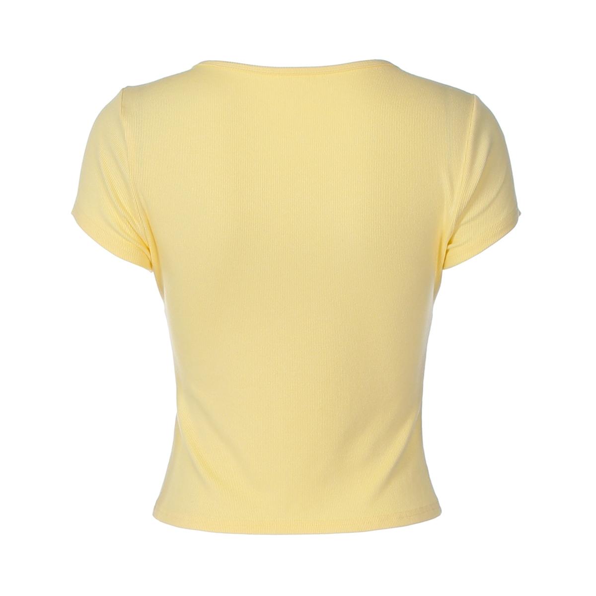 Women's Basic Solid Color V-Neck Short Sleeve T-Shirt, Daily Casual Elegant Plain Slim Fit Tees, Crop Tops for Ladies, Summer Fashion Clothes for Party, Club, Date and Holiday Wear