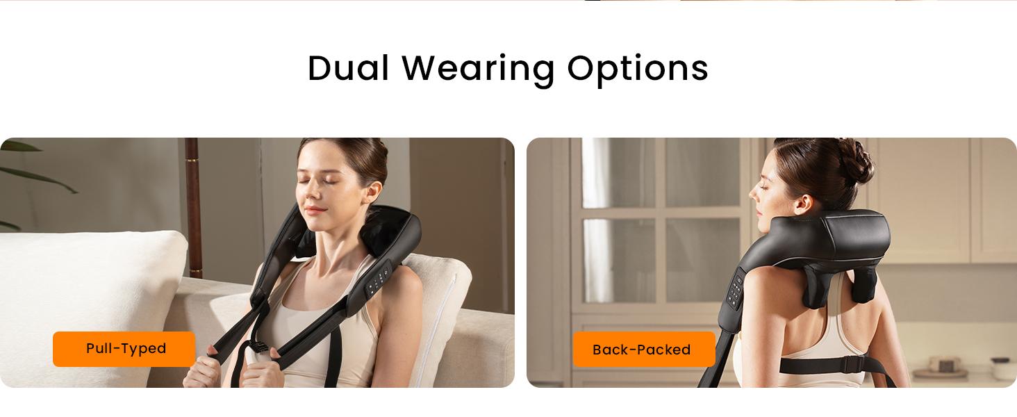 Neck Massager with Heat – Cordless 6D Shoulder Massager with Adjustable Width, 6 Nodes, Fits Broader Bodies, for Neck, Back, Traps – Gift for Men & Women – MASGRE