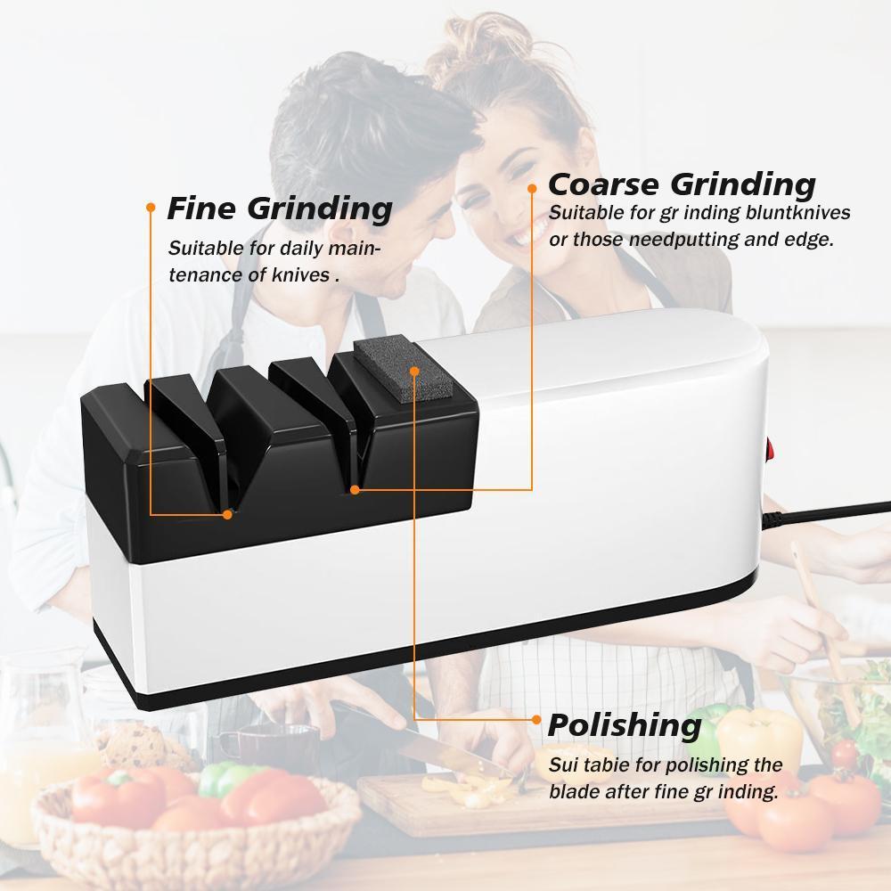 Electric Knife Sharpener USB 4-Stage Automatic Knife Sharpening Tool for Kitchen Knives, Fast Blade Repair & Polishing for Home & Professional Use#fathersdaygift