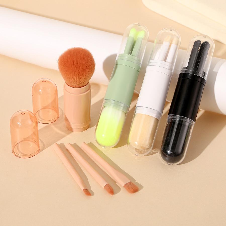 1PC Multifunctional Portable 4 in 1 Makeup Brush Set Scalable Hash Eye Travel Small Brush Painting and Three Soft Beauty Makeup Tool