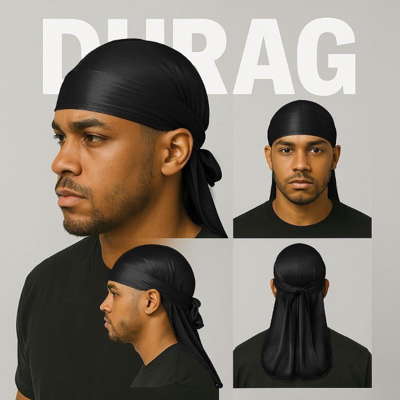 3pcs Premium Durag Pack for Men, Silky Doo Rag for 360 540 720 Waves