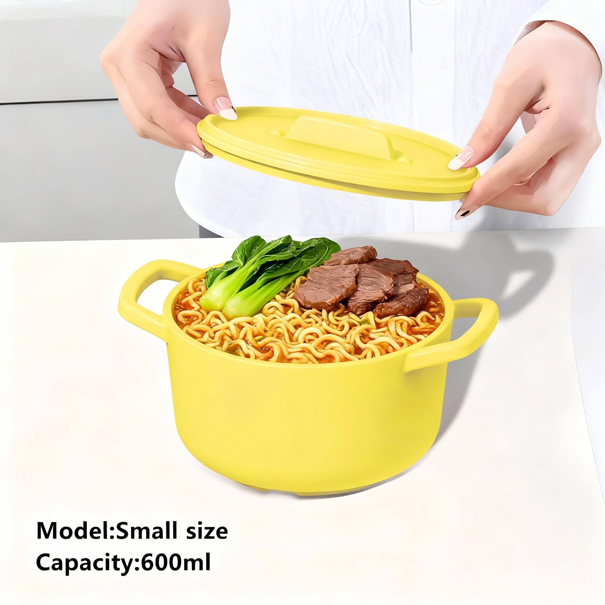 1pc Silicone Steamer Pot with Lid Heat Resistant Up to 230°c Microwave & Oven Safe Ideal for Picnics and Office Use