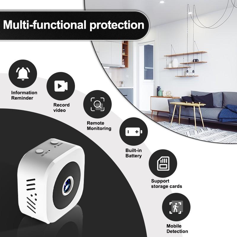 Wireless Security Camera, 2-Pack Rechargeable Indoor Cameras, Home Monitoring Camera, 480p HD, Motion Detection, Easy Setup, Alexa Compatible, Home/office Use