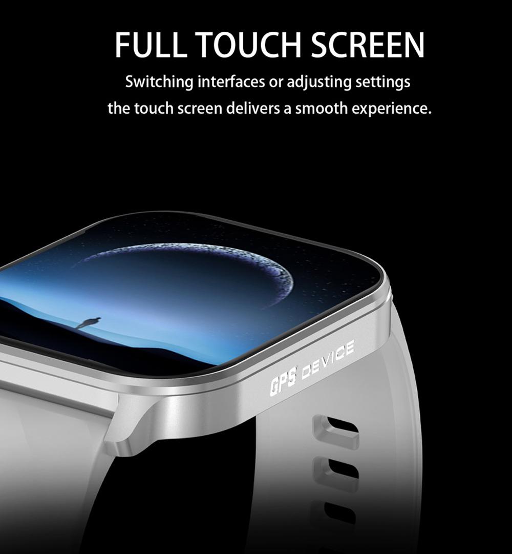 2.01-inch full touch screen, 350mAh ultra-long battery life, support for multiple languages, over 100 sports modes, five-star GPS tracking, 1ATM deep water resistance, wireless call, voice assistant, message notification, low power consumption, etc