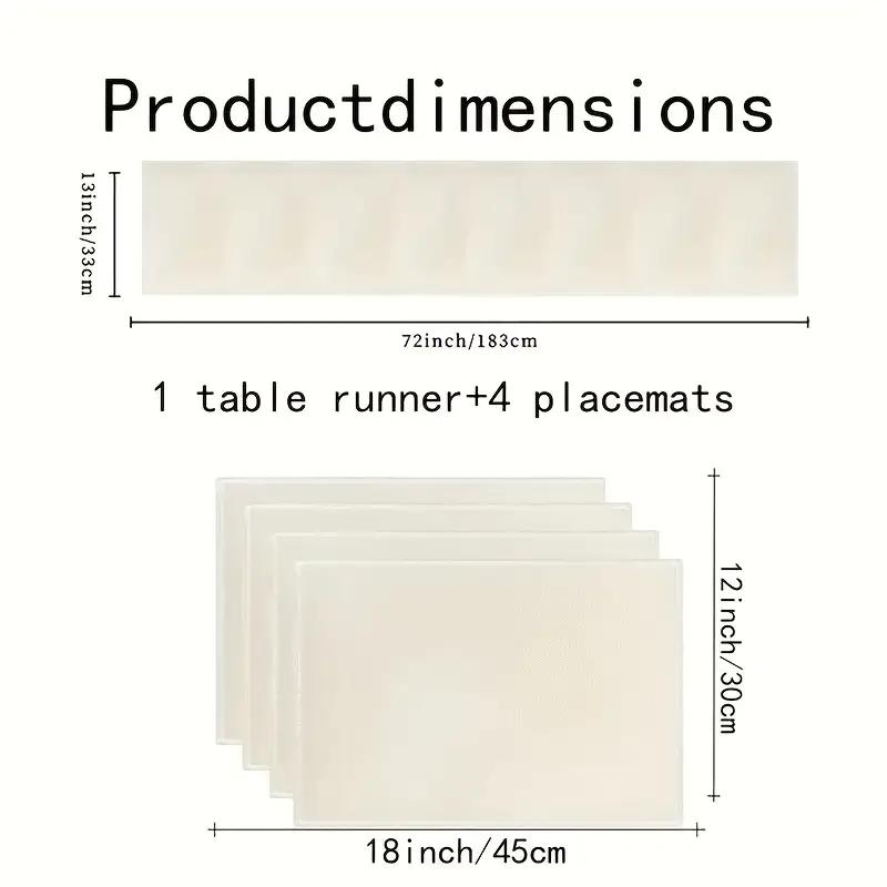 Modern Marble Texture Table Runner Set, Turquoise Color Dining Room Decor, Ideal for Wedding & Holiday Parties, Kitchen Accessories