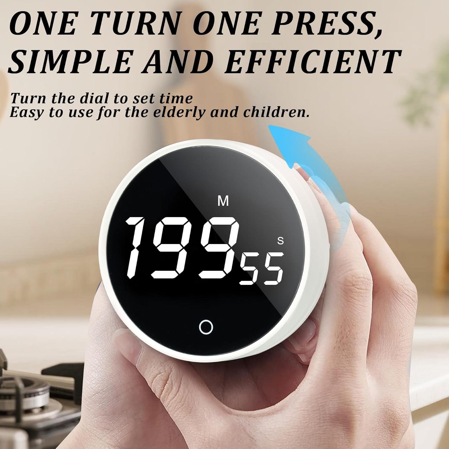 Multifunctional Timer for Kitchen, Kitchen Egg Timer, Fitness & Learning, Silent Digital Adjustable Timer, Portable Design, Space-Saving Compact, Durable Modern Look