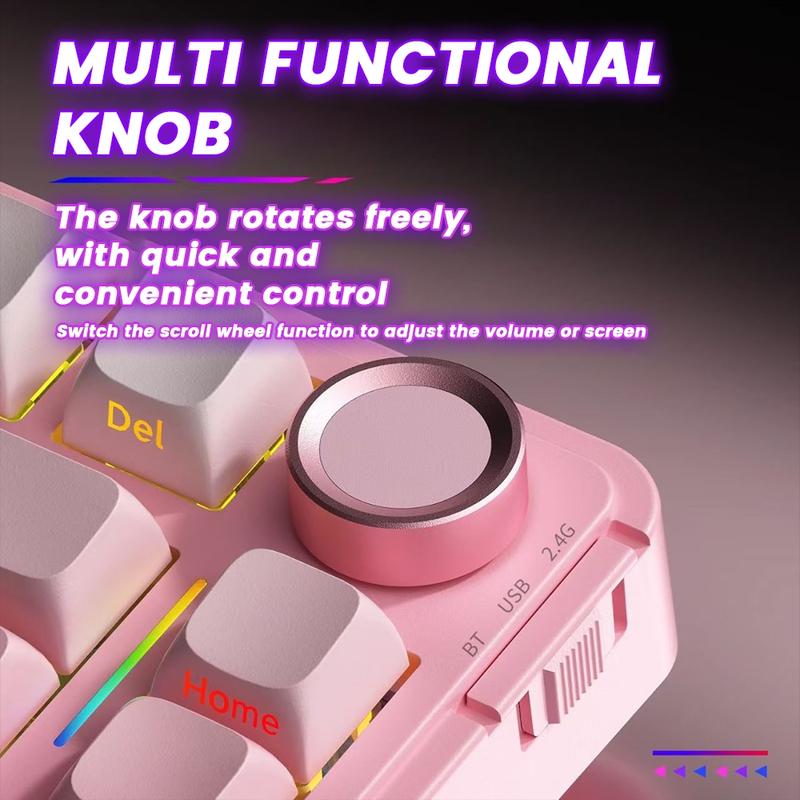 AULA S75Pro Wireless Mechanical Keyboard, Hot swappable keyboard, With Gasket Structure Featuring Five-layer Sound-Absorbing Filling Full-key Hot-Swap Design Multimedia Display RGB Lighting Effects Suitable For Office, e-Sports, Gaming