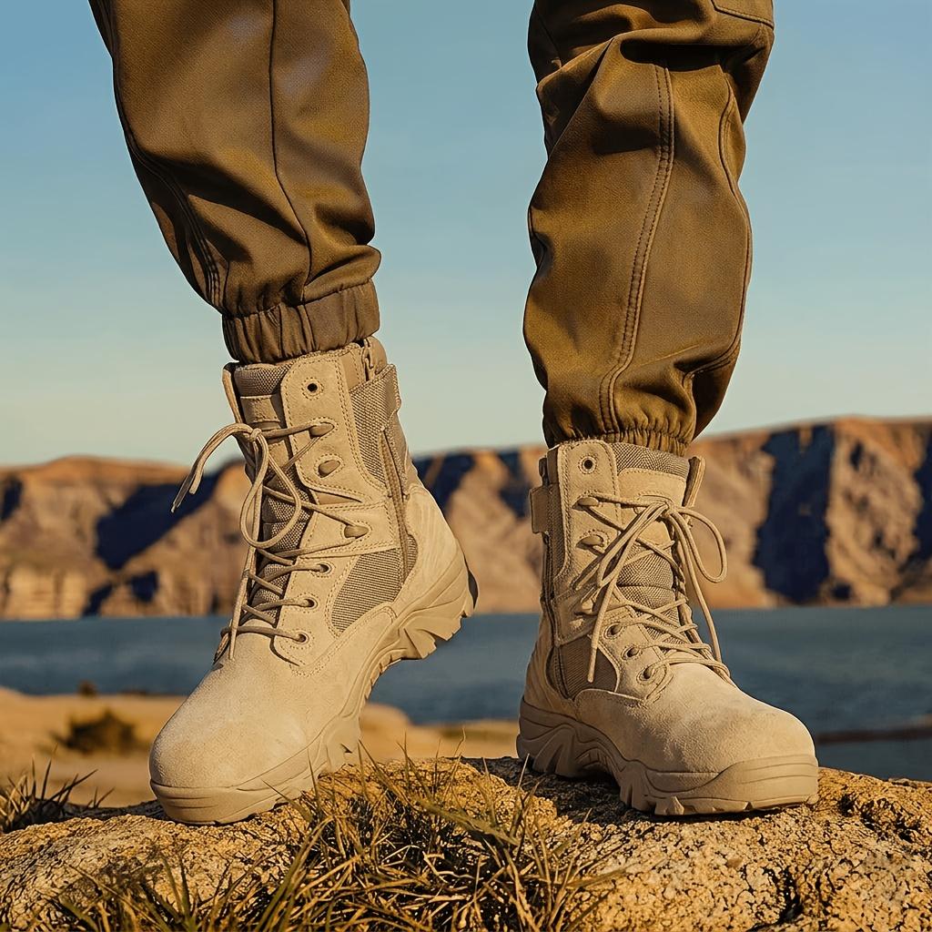 Newscheden High-DELTA Tactical Boots Outdoor Combat Boots Desert Training Boots Breathable Wear-Resistant Combat Boots Outdoor Hiking Boots Mountaineering Boots Non-Slip Wear-Resistant Men's Boots Jungle Camping Boots Comfortable Durable Boots Outdoor Act