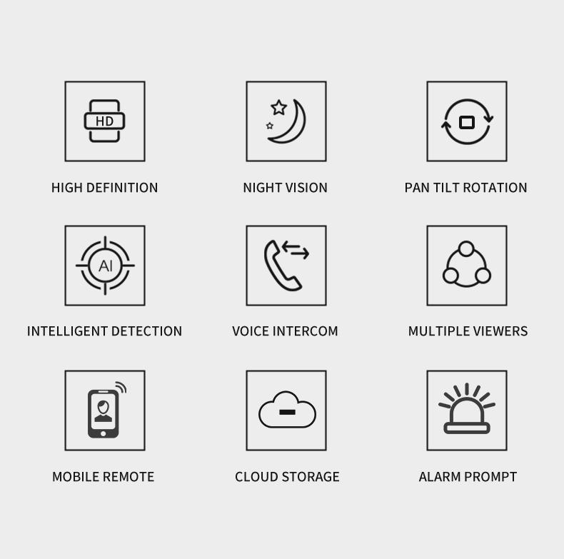 Smart HD Camera with Motion Detection & Two-Way Audio, High-Definition Quality, Remote View Adjustment, Home Security Surveillance System, Home Monitoring Camera