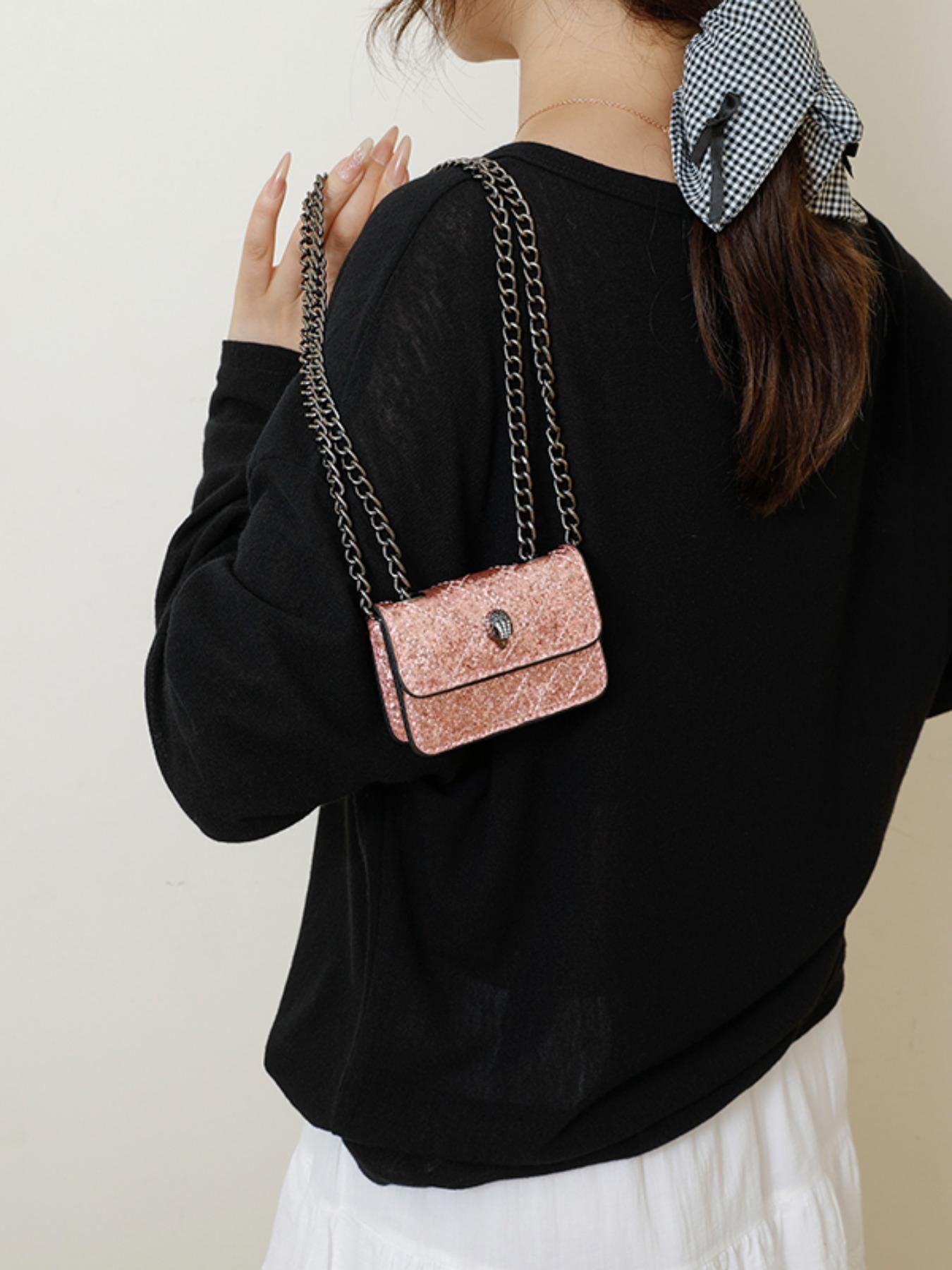 Mini Sequin Crossbody Bag, High-Value Shoulder Square Purse, Cute Keychain Bag for Women, Colorful Sparkle Handbag for All Occasions