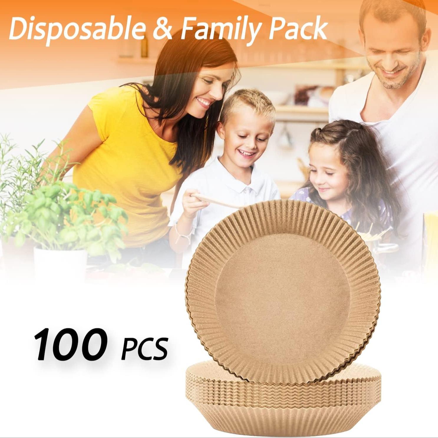 Air Fryer Disposable Paper Liners - 100Pcs 7.8In Square Parchment Paper Non-Stick Airfryer Basket Liners for Steamer Microwave Oven, Deep Fryer Parts & Accessories "STOP Scrubbing Your Air Fryer!