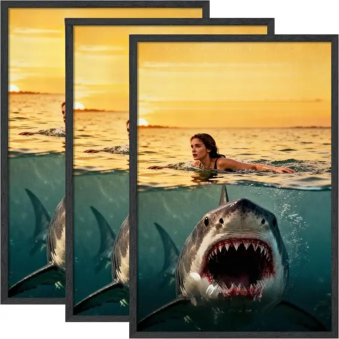 16x20 Picture Frames, Black 3 Pack  - Sturdy,  Lightweight Poster Frame For Art Prints & Gallery Wall,Home Decor Supplies, H/V Wall Mount, Multi-Size Options (12x18,18x24,20x30,24x36) for Family, Wedding
