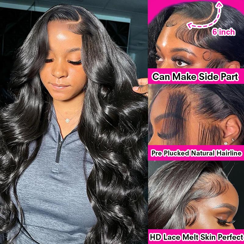 [30Inch for Only $89] Yilike 13x6 Lace Front Wigs Human Hair Wig 180% Density Body Wave Lace Front Wigs Human Hair Pre Plucked 13x6 HD Lace Frontal Wigs Human Hair for Black Women Glueless Wigs HD Transparent Lace Frontal Wigs Human Hair with Baby Hair