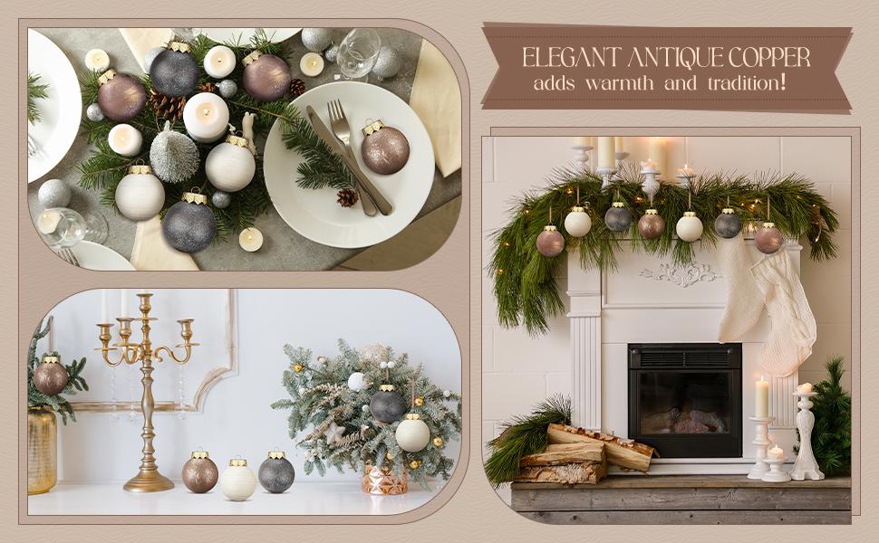 Christmas Clearance Sale Neutral Textured Christmas Ornaments Christmas Decoration  Neutral Christmas Farmhouse Vintage Christmas Tree Decorations, Nostalgic Decorative Items Christmas Decor for Xmas Tree Home Indoor Outdoor Party Holiday Decorations