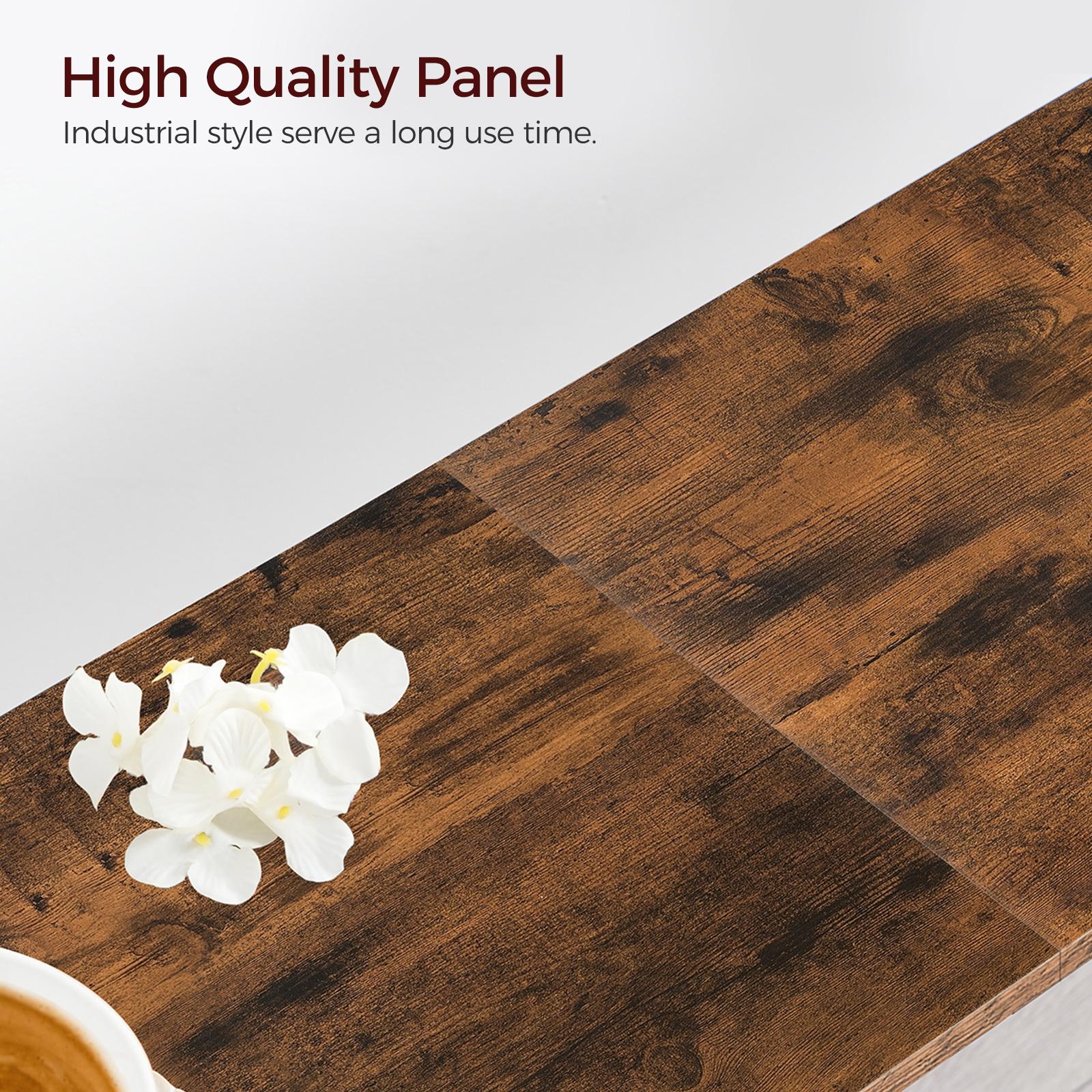 MAHANCRIS 2 Tier Console Table, with Hourglass-Shaped Frames, Adjustable Feet, for Entrance, Living Room, Hallway, Rustic Brown Modern Furniture