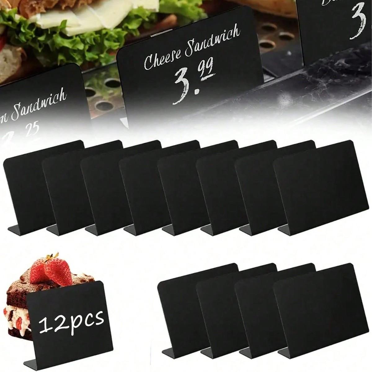 Mini Blackboard Signs Set of 1-12, Acrylic Material, Ideal for Food, Parties, Buffets, Weddings, Birthdays, Christmas, Graduations