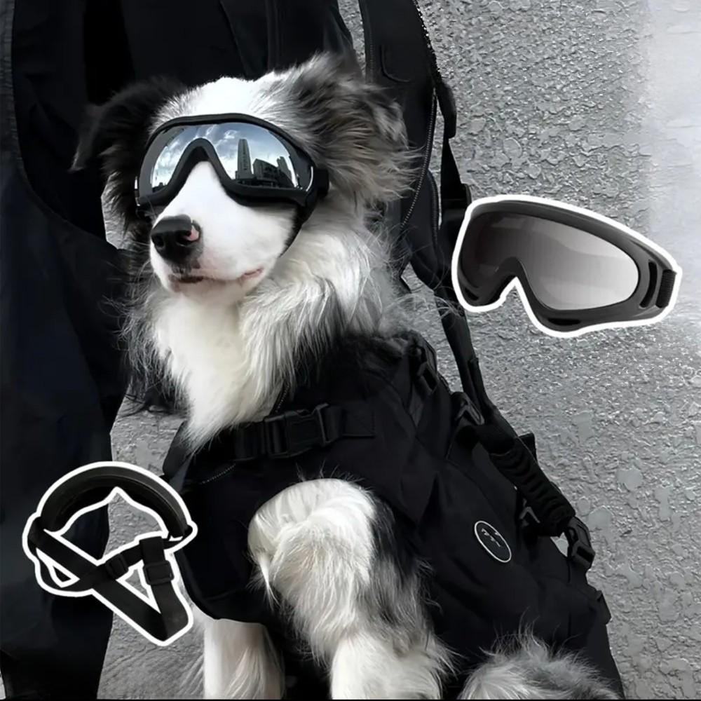 Dog Goggles, Stylish Pet Sunglasses, Large Dog Eyewear, Windproof, Unique Pet Accessory, Perfect for Photos, Cute Outdoor Gear, Dual Straps