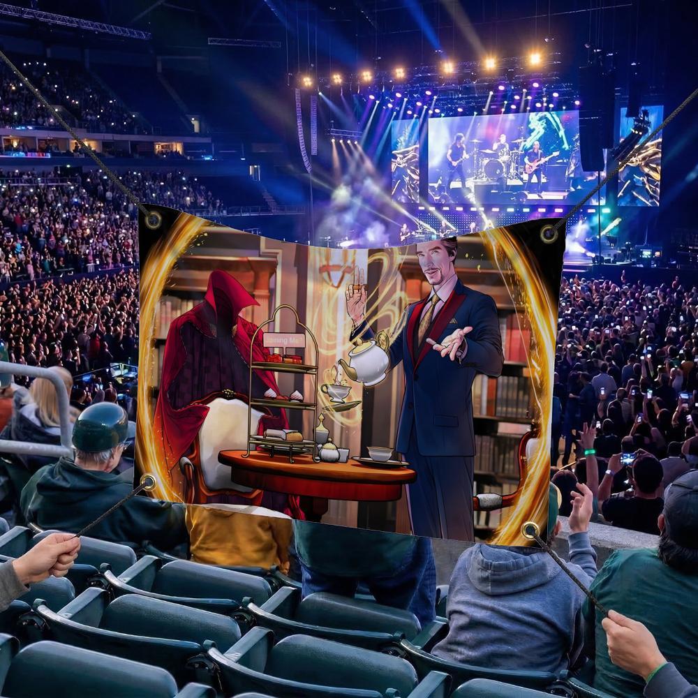 D-Doctor Strange MOVIE Flags Multi Size Atmosphere Flag, Cheerleading Hand Pulled Banner, Portable Outdoor Event Flag & Wall Decor for Sports, Parties, Home and Room Decoration