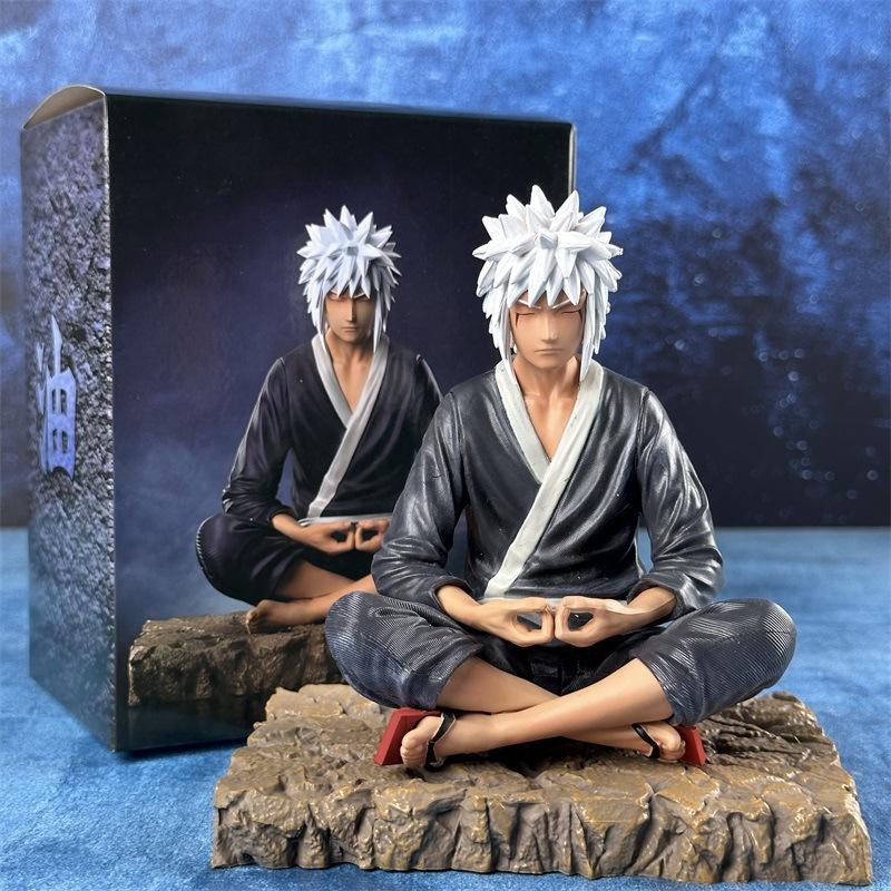 Naruto Jiraiya of Myobokuzan Meditation Figurine with Rock Base – Anime Action Figure, Perfect for Car Decor and Desktop Ornaments, Ninja Collectible, Versatile Usage, Perfect Gift