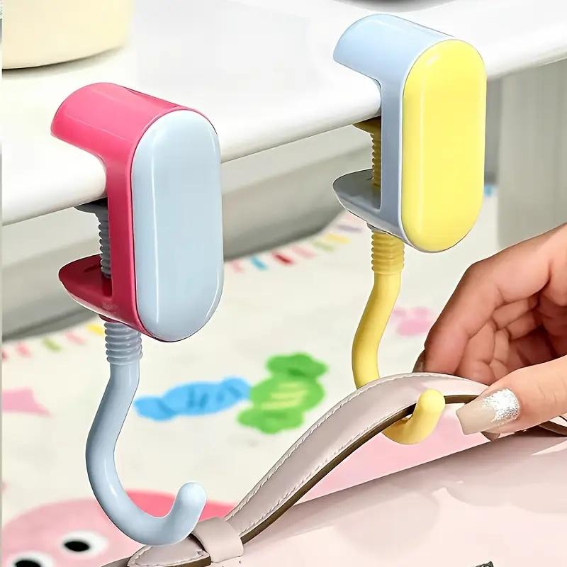 Adjustable Bag Hook with Screw Nuts, Durable Material, Suitable for Different Thicknesses, Desk, Backpack, Water Bottle, Key Holder, Multiple Colors, Home Organizer Hook