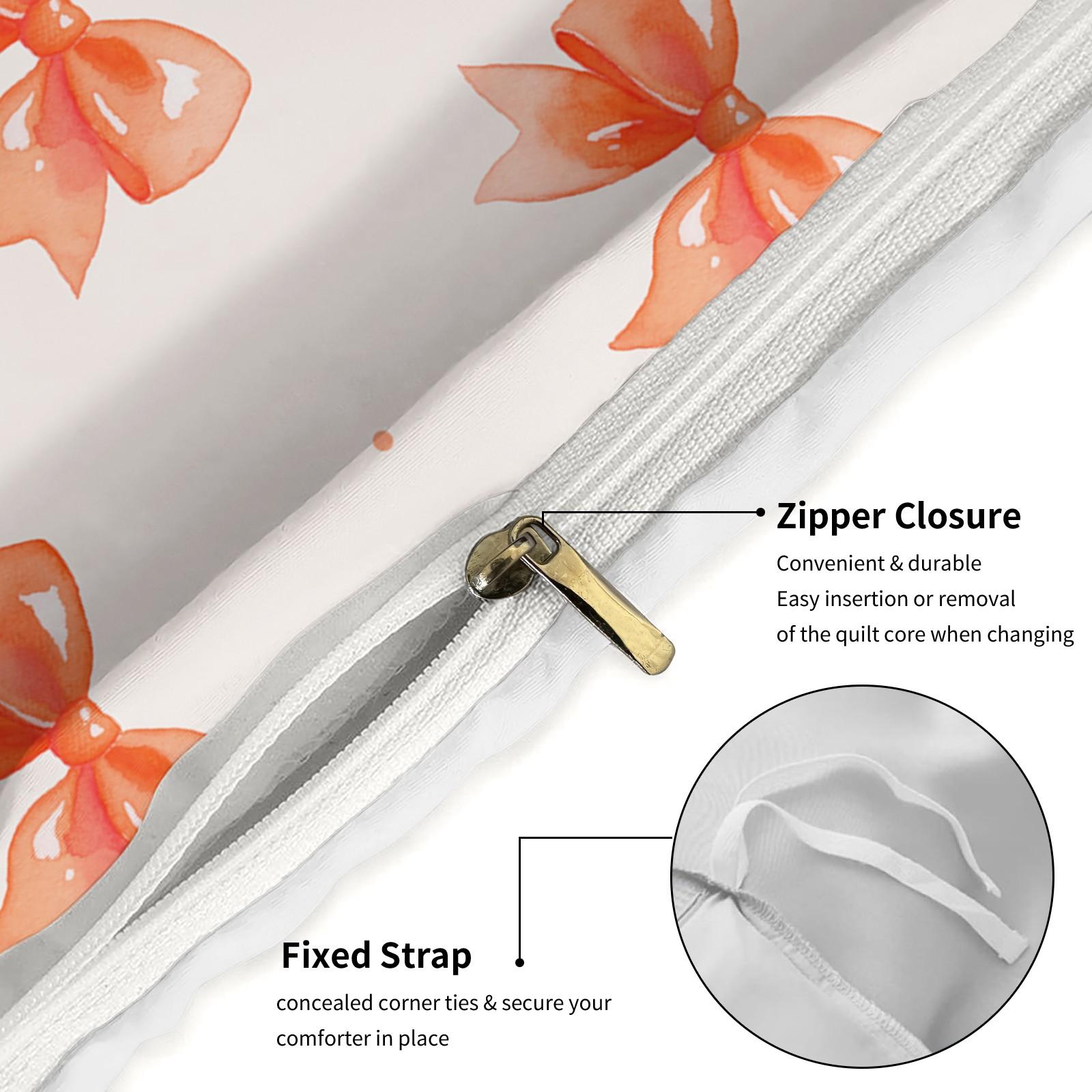 2/3PCS Cute Romantic Sweet Bow Duvet Cover Set, Soft Cozy Aesthetic Bedding for Girls, No Filling, Housewarming Birthday Valentine's Day Christmas Gift for Her