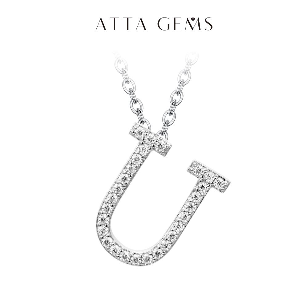 A~Z 26 Letters Necklace Synthetic Moissanite Pendant DIY Design Have Pendant and Chain Free N010 SpringStatements