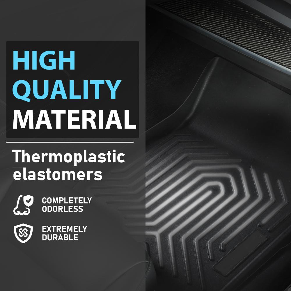 Car Floor Mats Fit for 2020-2024 Tesla Model Y,All-Weather Protection,Waterproof & Easy Clean Rubber Liners,3D Molded Anti-slip Mats