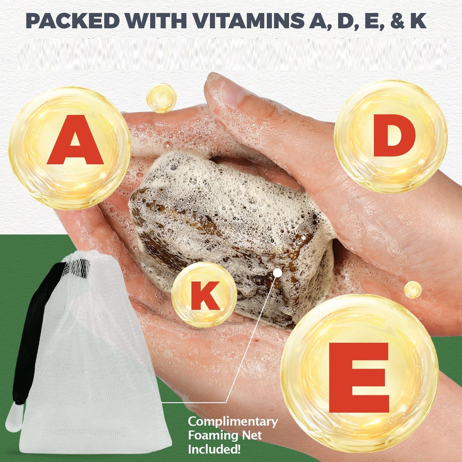 ELAIMEl African Black Soap, comes with a lathering net, produces a rich, creamy lather, gently removes oil from the skin, and leaves it feeling fresh and clean. Bath soap.