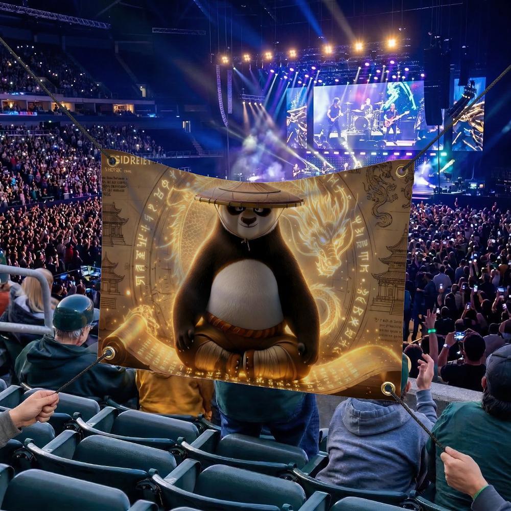 K-KongFu MOVIE Flags Multi Size Atmosphere Flag, Cheerleading Hand Pulled Banner, Portable Outdoor Event Flag & Wall Decor for Sports, Parties, Home and Room Decoration