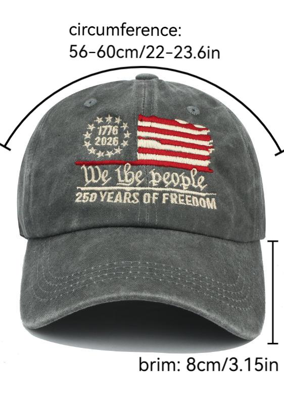 2026 New Design Usa 250th Anniversary Embroidered Patriotic Baseball Hat, Outdoor Sun Protection Sports Cap, Unisex Fashion Duck Bill Hat