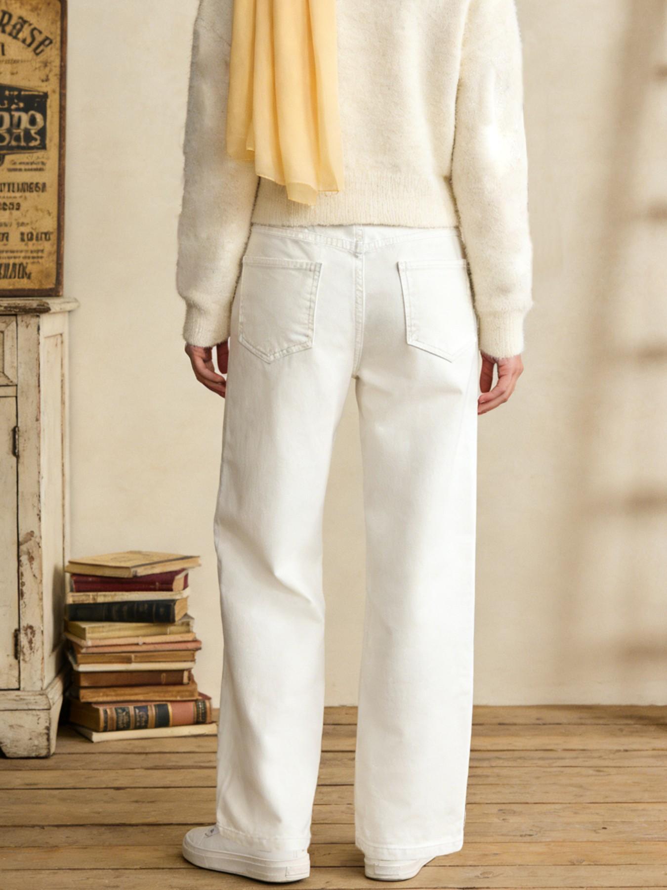 Muslim Style Women's Fashion Wide Leg Jeans Pants, Versatile Elastic Fabric, All-Season Wear, Perfect for Dates and Outdoors, Trouser, Wideleg