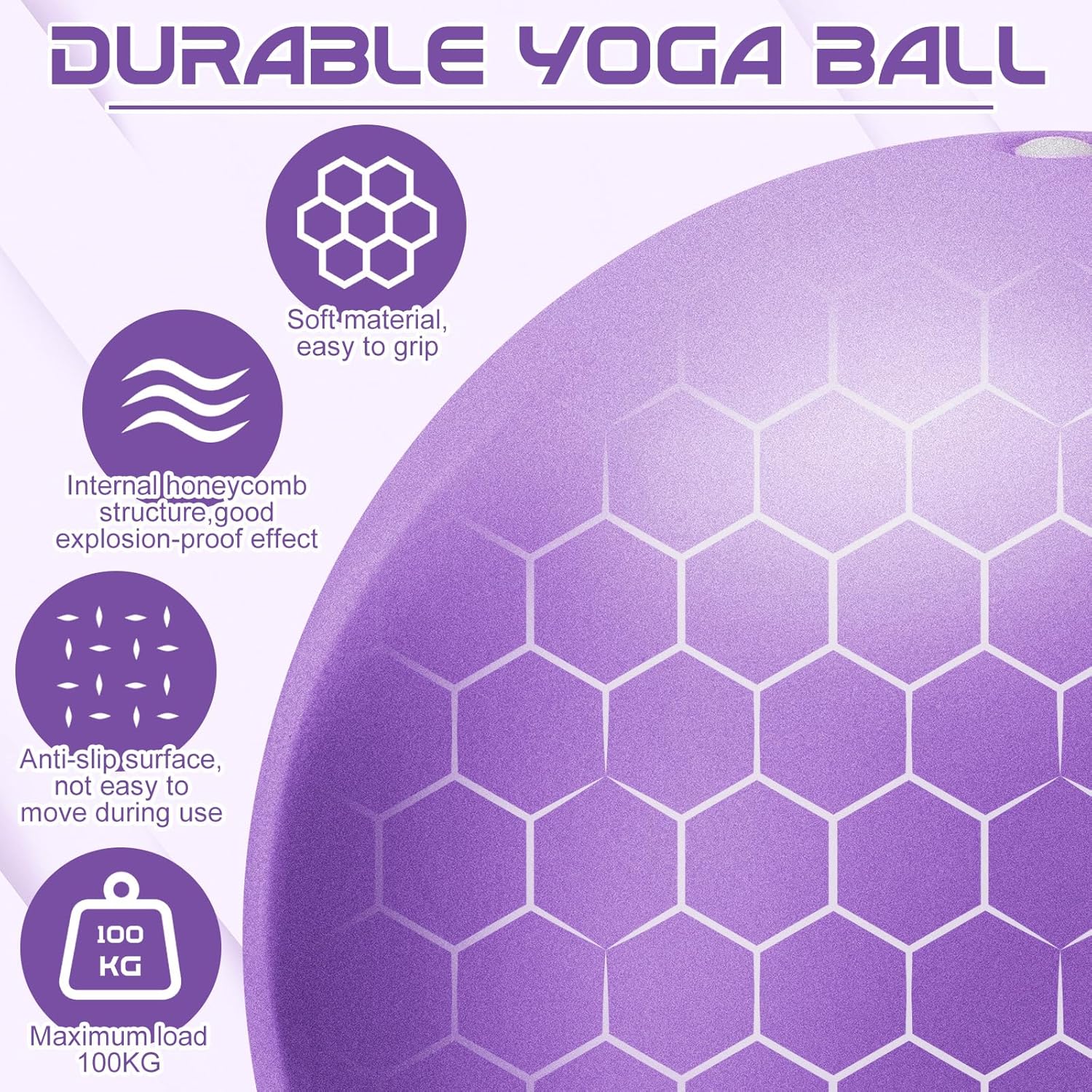 Pilates Ball, 9 Inch Small Exercise Soft Workout Yoga Ball , Home Gym Yoga, Pilates, Core Training, Workout, Balance, Stability