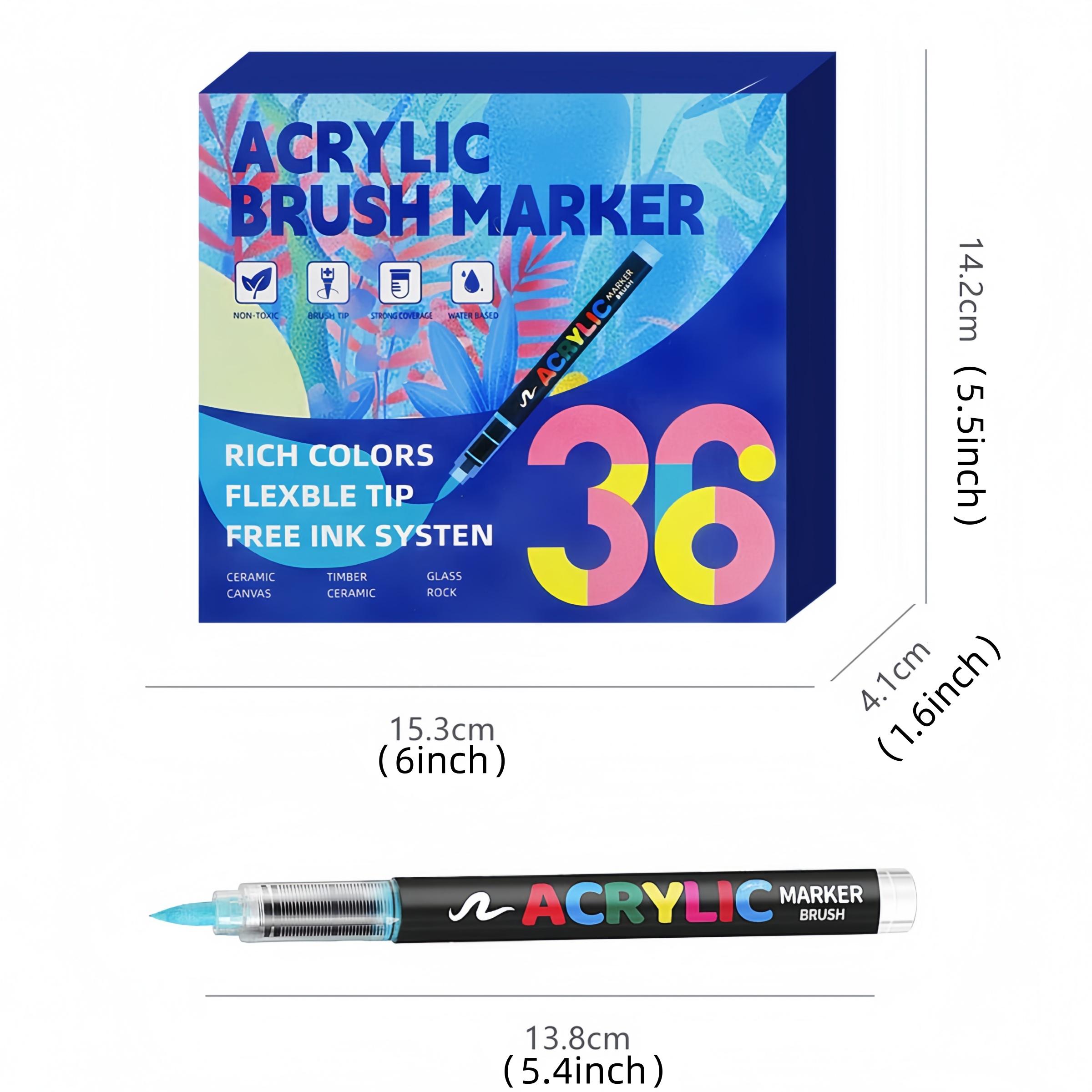 Liquid Soft Tip Acrylic Drawing Markers, 12 Colors/36 Colors/168 Colors Large Capacity, Stackable Ink Control Pens, Ideal for Art Enthusiasts and Painting