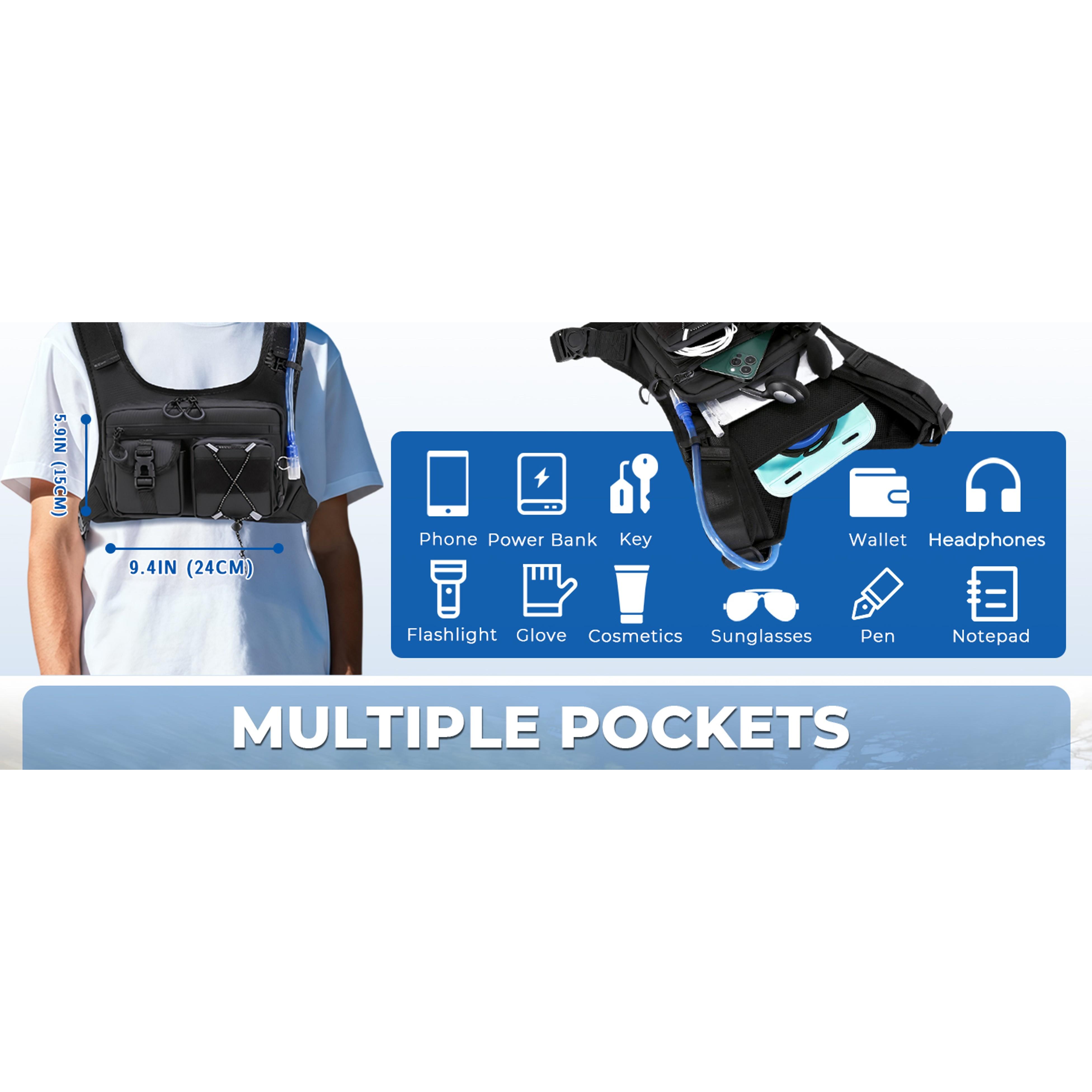 USA Patent Running Hydration Vest Backpack, Lightweight Chest Daypack with 2.0L Water Bladder Bag for Hiking, Running, Cycling for Men, Women USA Patent Running Hydration Vest Backpack, Lightweight Chest Daypack with 2.0L Water Bladder Bag for Hiking, Running, Cycling for Men, Women