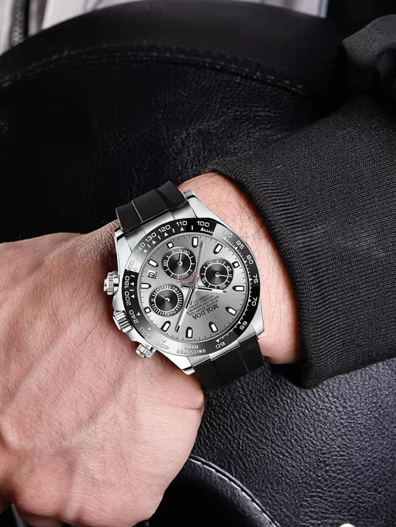 Men's Business Fashion Round Dial Analog Quartz Watch, Modern Fashionable Wristwatch, Fashion Watch for Party, Daily Clothing Decor, Trendy All-match & Exquisite Watch for Birthday Gift with Box