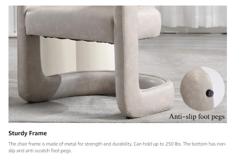 CHAIRUS Modern Upholstered Barrel Dining Chair - Faux Leather Accent Vanity Chair with Open Back, Comfy Armchair for Dining Room, Living Room, Office, Reception - Grey Furniture Interior Design Home Decor Minimalist CHAIRUS Modern Upholstered Barrel Dining Chair - Faux Leather Accent Vanity Chair with Open Back, Comfy Armchair for Dining Room, Living Room, Office, Reception - Grey Furniture Interior Design Home Decor Minimalist