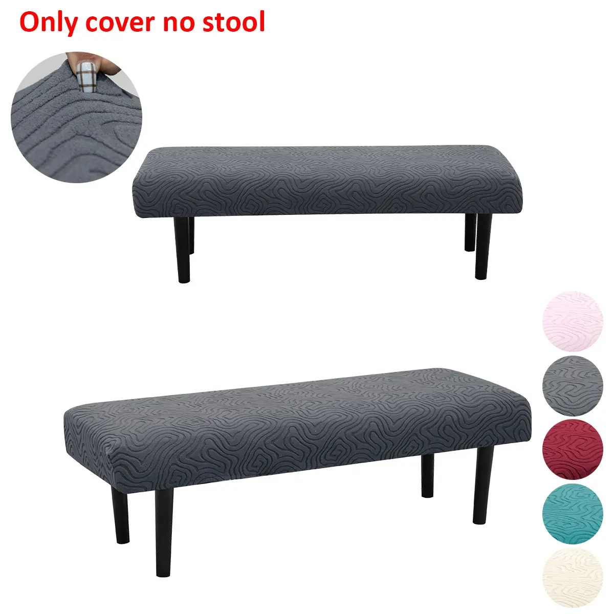 Multicolor Elastic Bench Cover for Restaurant and Office, Waterfall Texture, Easy to Remove and Wash, Home Gift for Kitchen and Guest Room Decor, Chair Protector Decor