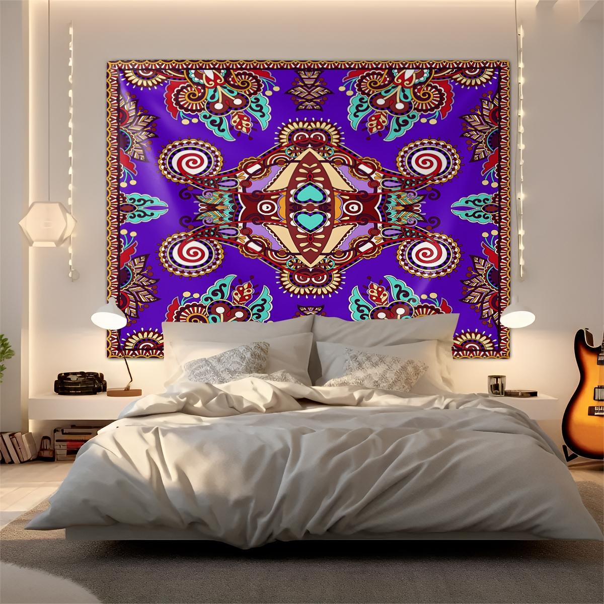 1Pcs Boho Paisley Printed Tapestry, Vintage Ethnic Style Wall Hanging, Soft Durable Decorative Tapestries, Vibrant Digital Print Art Tapestrys, Ideal for Living Room, Bedroom, Dorm, Studio, Home Wall Decor