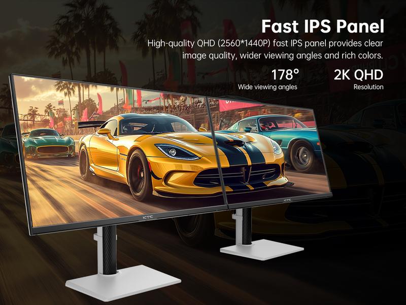 KTC 27" 2K IPS HDR400 300Hz/1ms Gaming Vertical Monitor, OC 320Hz, H27E6,