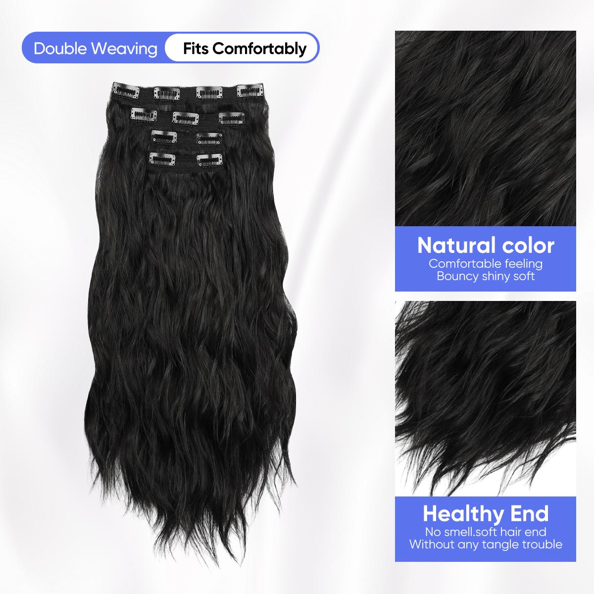 Auvzy Curled Hair Clip in Extensions 24 Inch Full Head Synthetic Hairpieces 4PCS Lightweight Lace Net Tangle-Free Stylish Long Wavy Hairpieces for Women TikTokShopBlackFriday Auvzy Curled Hair Clip in Extensions 24 Inch Full Head Synthetic Hairpieces 4PCS Lightweight Lace Net Tangle-Free Stylish Long Wavy Hairpieces for Women TikTokShopBlackFriday