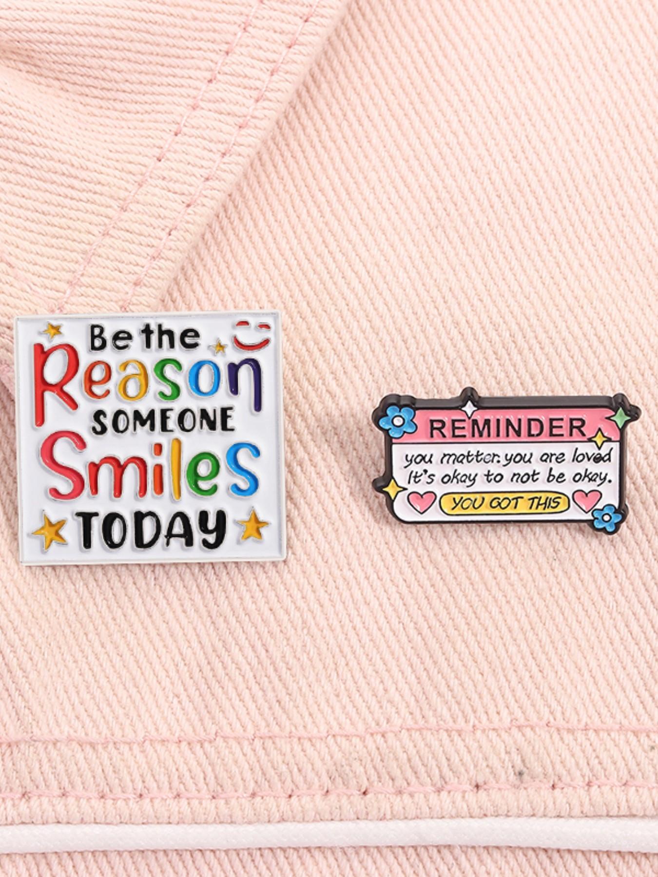 1/2Pcs Positive Message Badges Motivational Slogan Theme Social Advocacy Design Self Empowerment Quotes for Daily Inspiration Accessory Backpack Office Decoration Mental Wellness Gift Set
