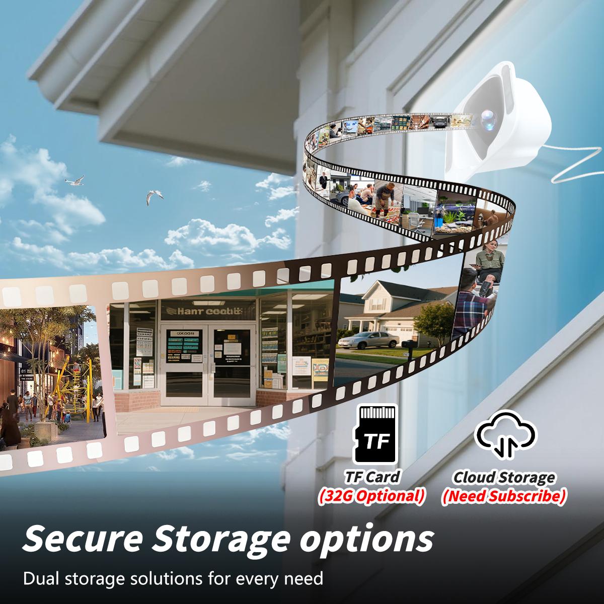 1080p Smart Window Wall Home Security Camera, 2.4GHz WiFi Indoor Outdoor Use, Full Color Night Vision & Motion Detection, Two-Way Talk & APP Control, 24/7 Recording, Easy Installation, Wireless Security Camera