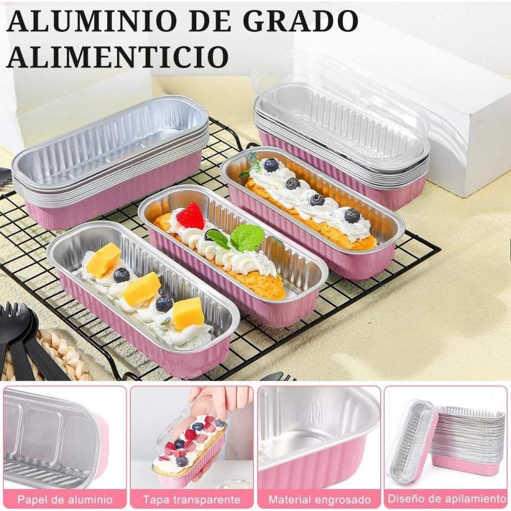 30 Pcs Mini Loaf Pans with Lids, 6.8 oz Rectangular Aluminum Foil Baking Pans, Mini Loaf Containers for Baking Cups, Cake Cups, Holiday Events