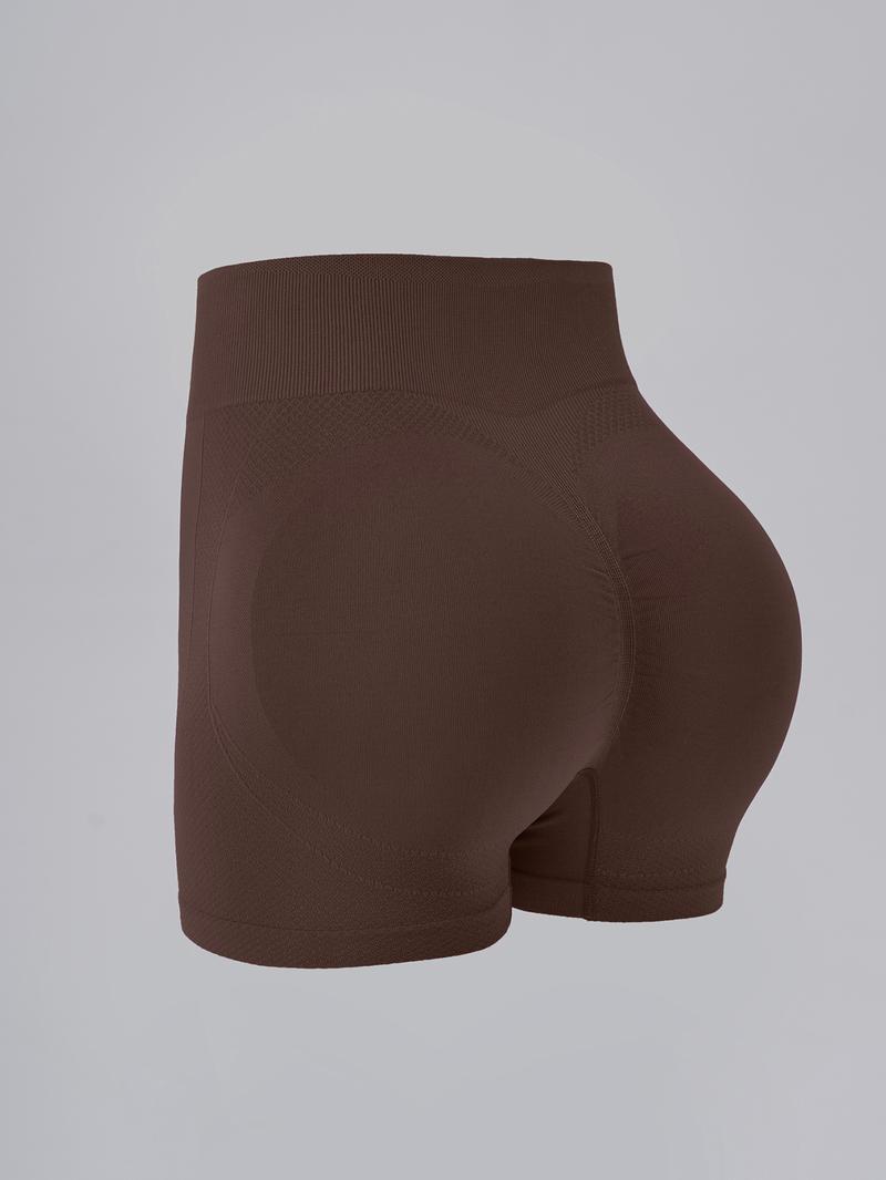 Women's Solid  Seamless Gym Shorts, Comfy Breathable Skinny Shorts for Gym Workout Running, Ladies Sportswear for Summer, High Stretch Bottoms