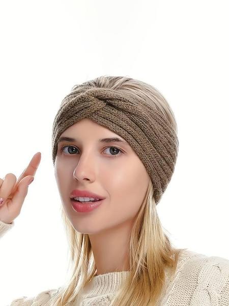 Women's Warm Knit Headband Set, Knotted Headband, Triple Knot Design, Classic Colors, Perfect for Autumn Winter Outdoor Daily Wear