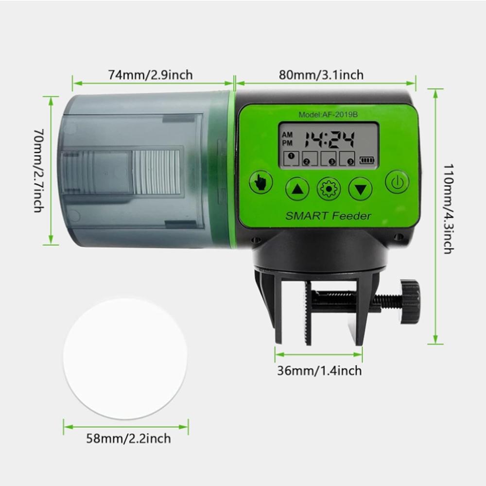 200ML Automatic Fish Feeder with Smart Timer, Battery Powered for Goldfish, Fish Tank, Aquarium and More, Large Capacity Fish Feeding Device