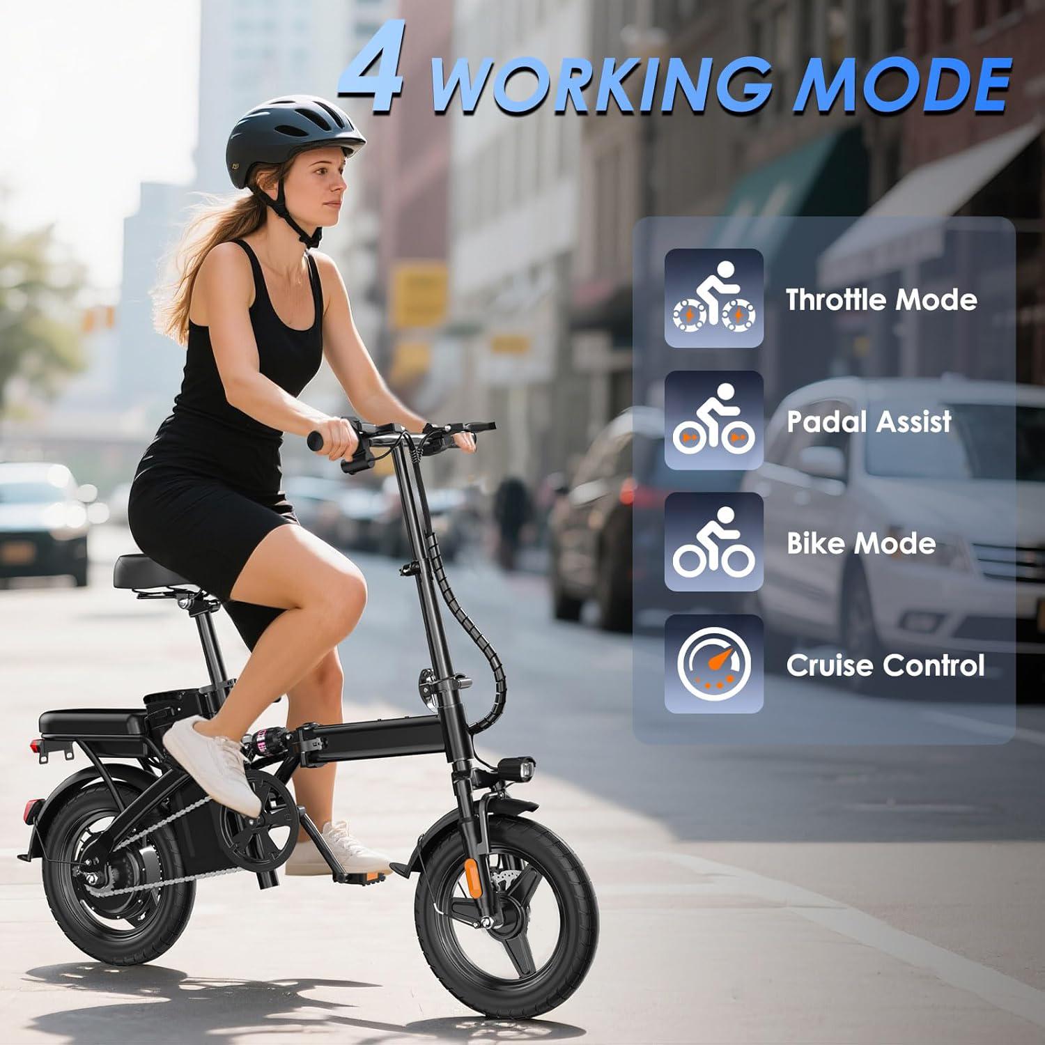 500W Motor E-Bike , 18MPH 20+ Miles PAS Range Bikes, Folding Ebike 14" Adults Electric Bicycle, 36V 12Ah Removable Battery Electric Bike, Men's and Women's Adult E-bike,UL 2849 Certified 500W Motor E-Bike , 18MPH 20+ Miles PAS Range Bikes, Folding Ebike 14" Adults Electric Bicycle, 36V 12Ah Removable Battery Electric Bike, Men's and Women's Adult E-bike,UL 2849 Certified
