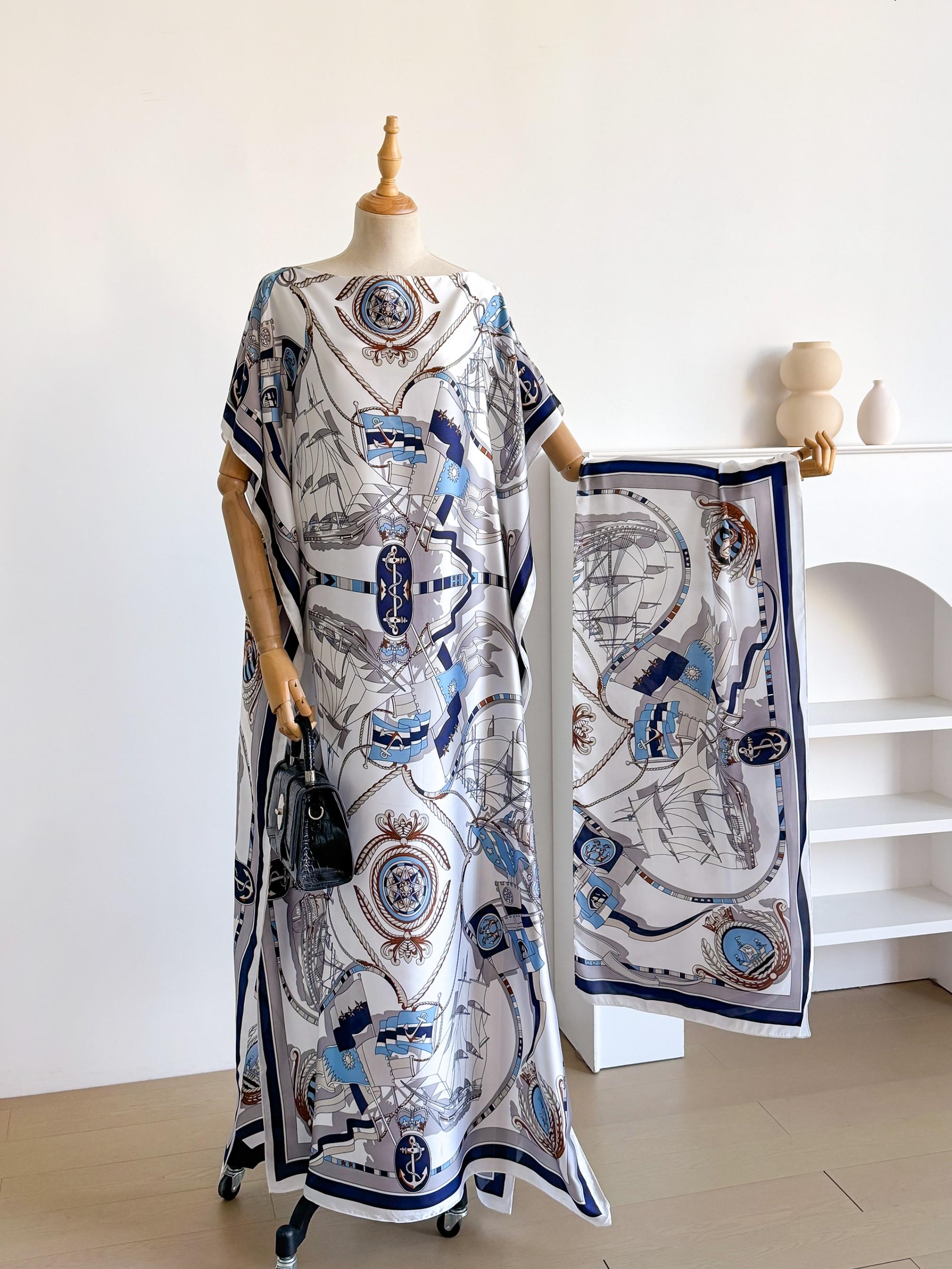 Women's Colorblock Print Long Scarf & Poncho Set, Casual Soft Comfortable Shawl for Beach Vacation, Fashion Accessories for Women & Girls