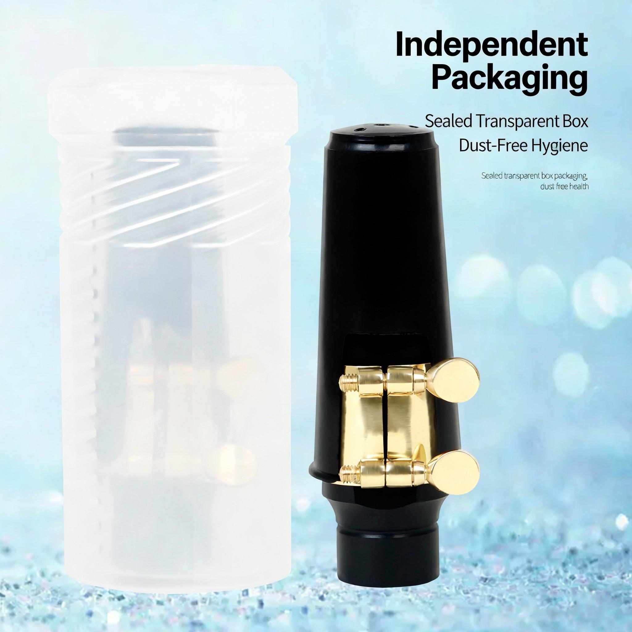 Irin Alto Saxophone Mouthpiece Abs with Cap and Clip, Transparent Box Packaging, High-Quality Musical Instrument Accessory