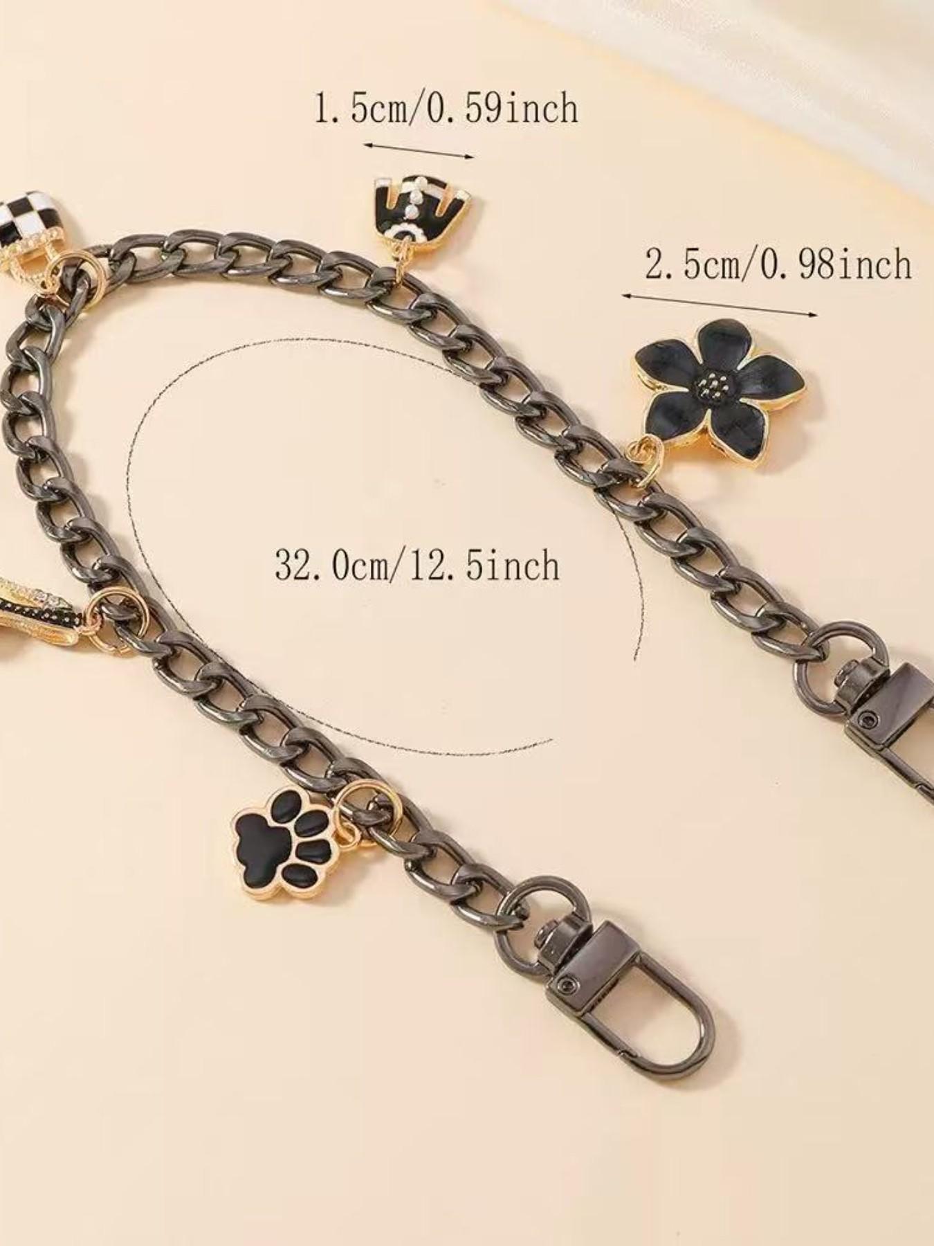 Trendy Metal Style Wallet Crossbody Bag, Versatile Oil Drop Flower Pearl Design, Chain Strap Accessory, Perfect for Everyday Use